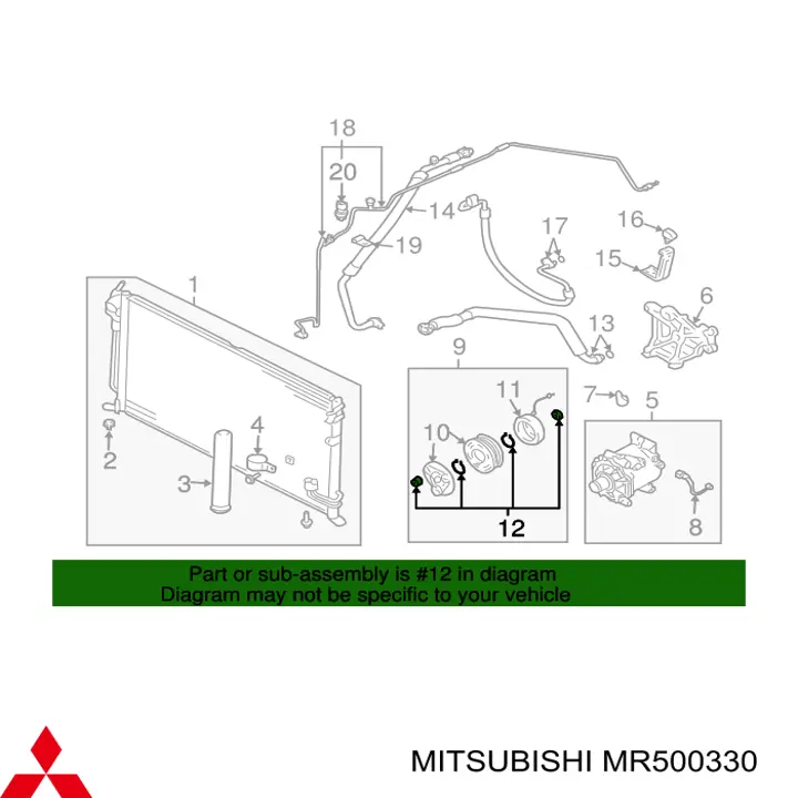 Acoplamento (bobina magnética) do compressor de aparelho de ar condicionado Mitsubishi MR500330 preço, a partir de 54,89 USD