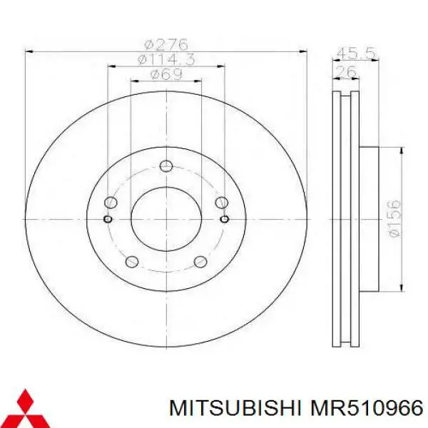 Compre MR510966 Mitsubishi Disco do freio dianteiro