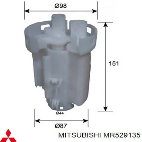 Filtro de combustível Mitsubishi MR529135 preço, a partir de 24,03 USD
