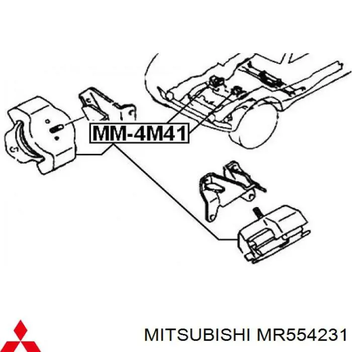 MR554231 Mitsubishi Coxim (suporte) esquerdo/direito de motor
