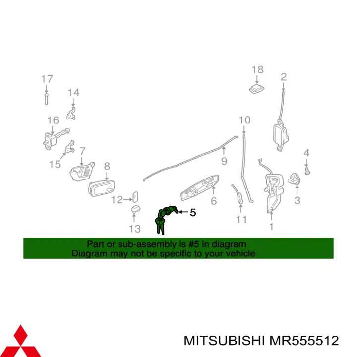  Mitsubishi MR555512 preço, a partir de 237,18 USD