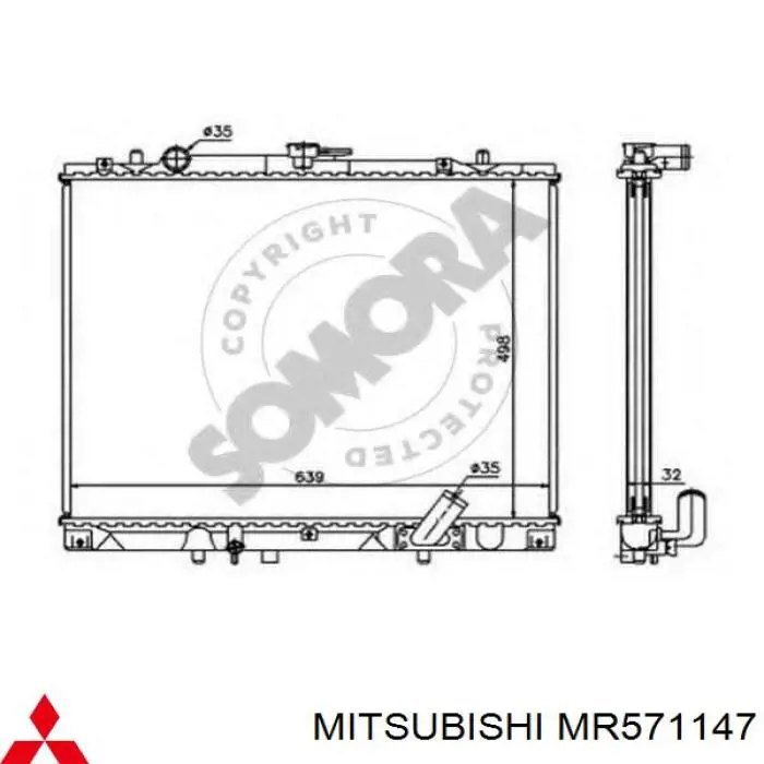 Compre MR571147 Mitsubishi Radiador de esfriamento de motor