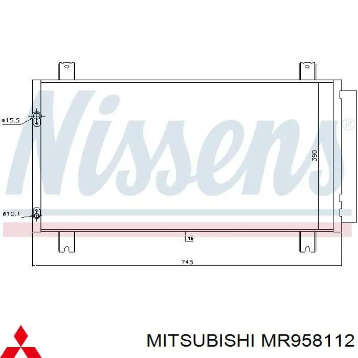 Radiador de aparelho de ar condicionado Mitsubishi MR958112 preço, a partir de 132,37 USD