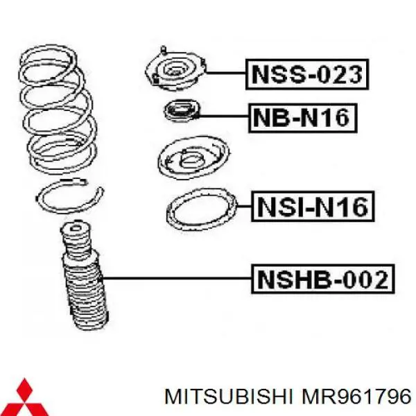 Rolamento de suporte do amortecedor dianteiro Mitsubishi MR961796 preço, a partir de 11,19 USD