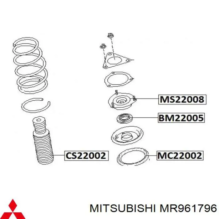 Compre MR961796 Mitsubishi Rolamento de suporte do amortecedor dianteiro