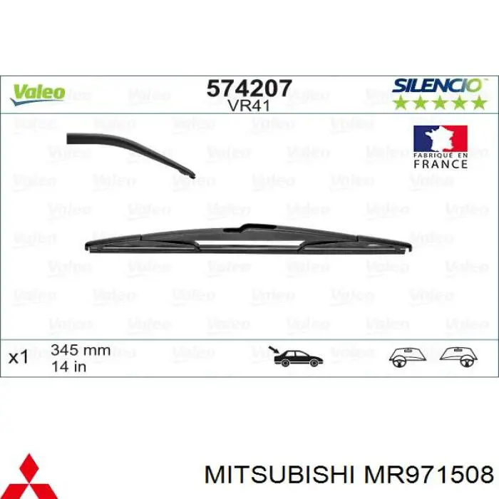 Limpa-pára-brisas de vidro traseiro Mitsubishi MR971508 preço, a partir de 6,69 USD