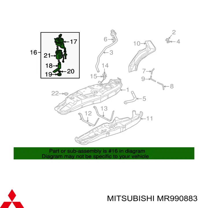 Módulo de bomba de combustível com sensor do nível de combustível Mitsubishi MR990883 preço, a partir de 1600,47 USD