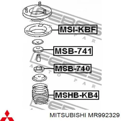 MR992329 Mitsubishi Bucha da haste de amortecedor dianteiro