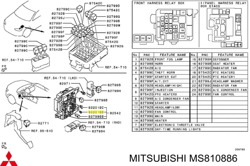 MS810886 Mitsubishi Dispositivo de segurança