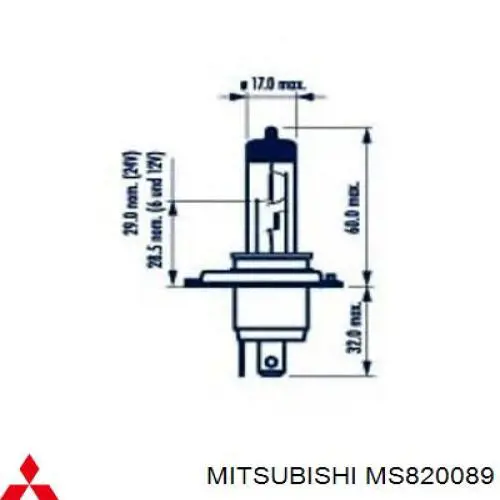 Lâmpada de xénon Mitsubishi MS820089 preço, a partir de 9,29 USD