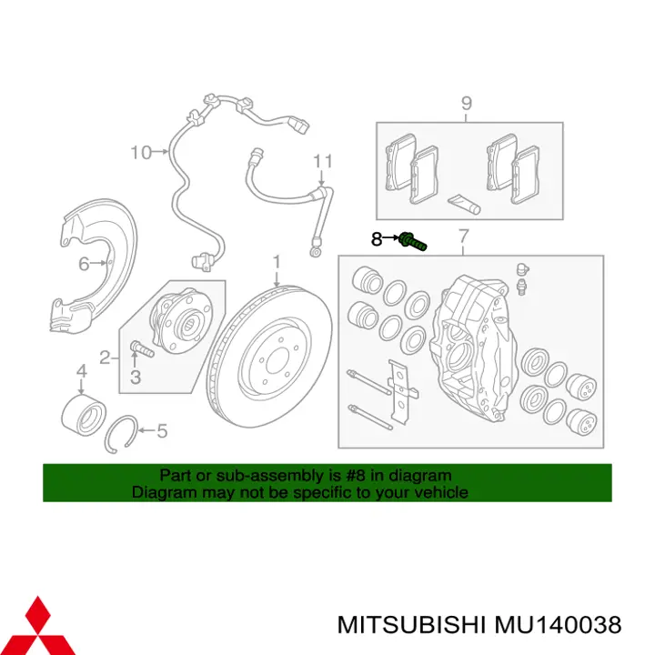 Mitsubishi MU140038 preço, a partir de  USD