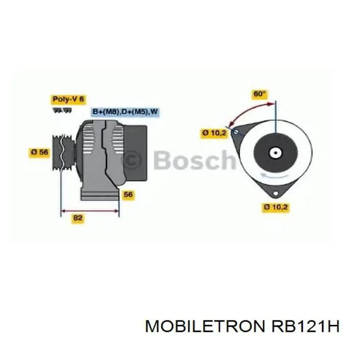 Eixo de diodos do gerador Mobiletron RB121H preço, a partir de 33,15 USD