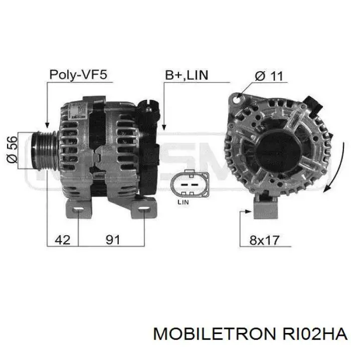 Eixo de diodos do gerador Mobiletron RI02HA preço, a partir de 21,28 USD