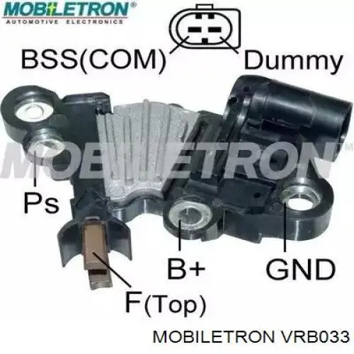 VRB033 Mobiletron Relê-regulador do gerador (relê de carregamento)