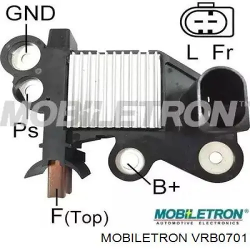 VRB0701 Mobiletron Relê-regulador do gerador (relê de carregamento)