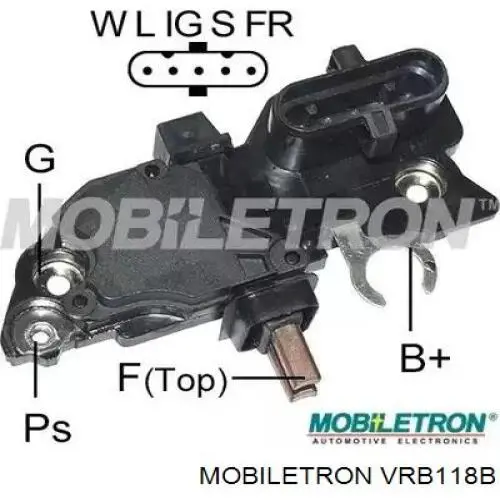 VRB118B Mobiletron Relê-regulador do gerador (relê de carregamento)