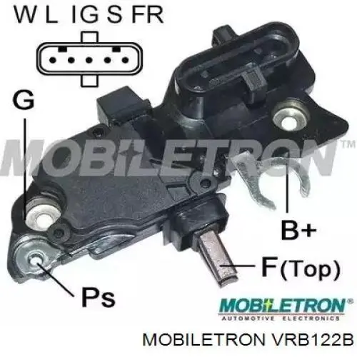 VRB122B Mobiletron Relê-regulador do gerador (relê de carregamento)