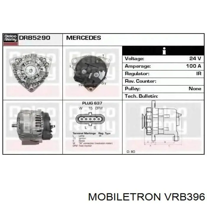 Compre VRB396 Mobiletron Relê-regulador do gerador (relê de carregamento)