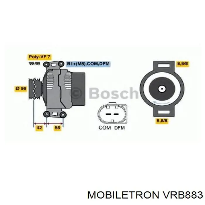 Compre VRB883 Mobiletron Relê-regulador do gerador (relê de carregamento)