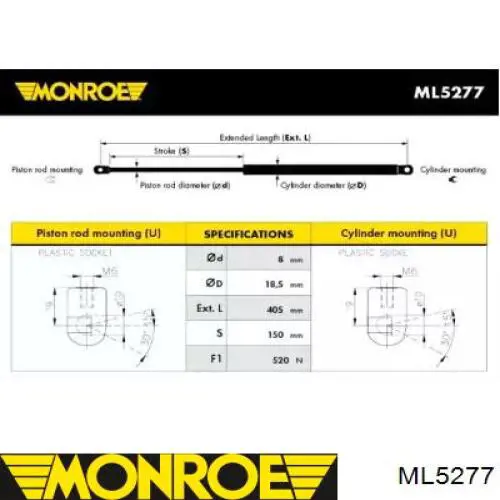 Compre 023549 Stabilus Amortecedor de tampa de porta-malas (de 3ª/5ª porta traseira)