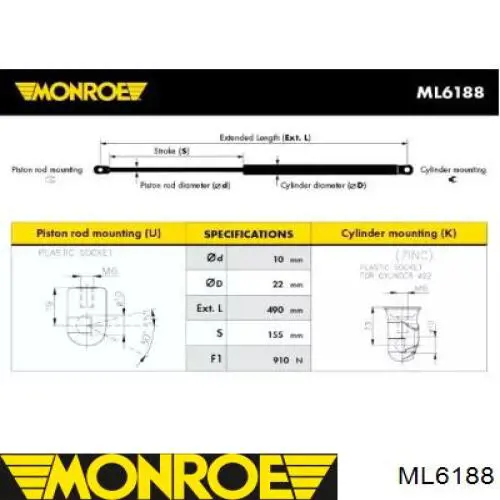 Compre 1T0827550H VAG Amortecedor de tampa de porta-malas (de 3ª/5ª porta traseira)