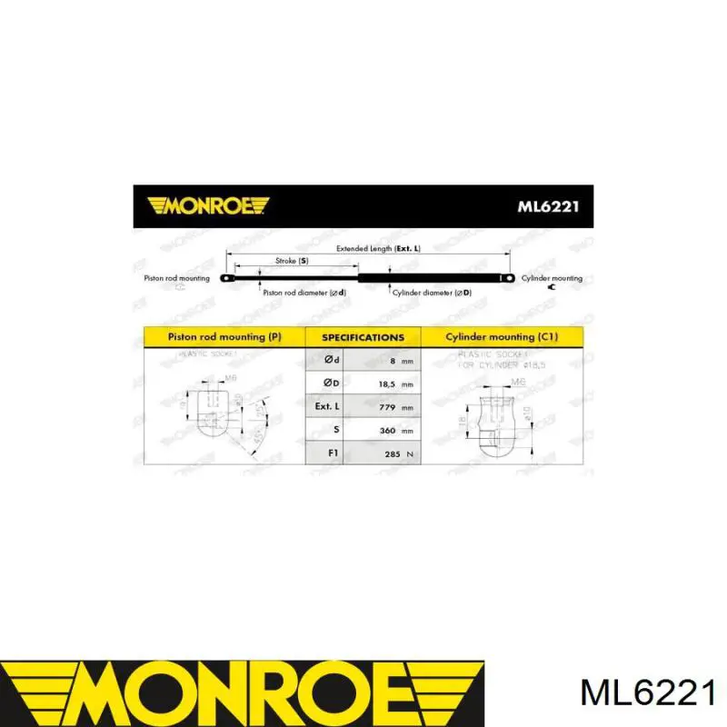 Compre ML6221 Monroe Amortecedor da capota