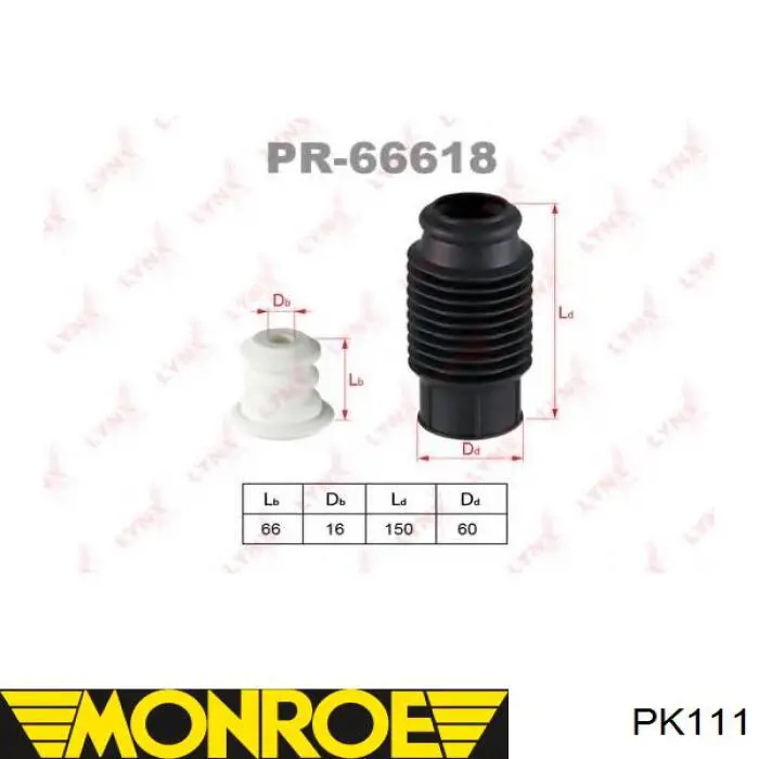 Compre PK111 Monroe Pára-choque (grade de proteção) de amortecedor dianteiro + bota de proteção