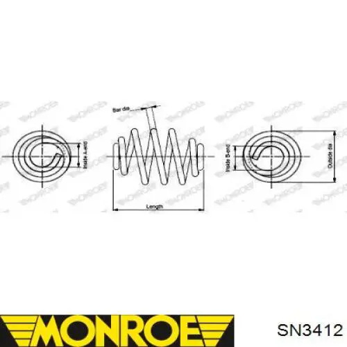Mola traseira Monroe SN3412 preço, a partir de 31,87 USD