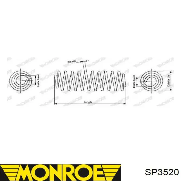 Mola dianteira Monroe SP3520 preço, a partir de 38,65 USD