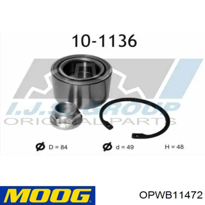 Compre OPWB11472 Moog Rolamento de cubo dianteiro