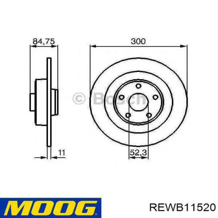 Disco do freio traseiro Moog REWB11520 preço, a partir de 47,73 USD