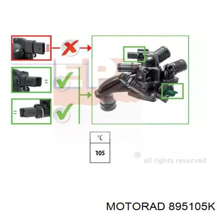 895105K Motorad Caixa do termostato