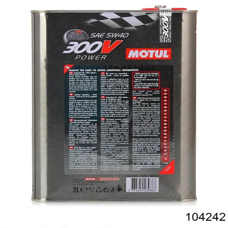 Óleo para motor 104242 Motul