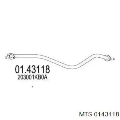 Compre 203001KB0A Nissan/Infiniti Silenciador, parte central