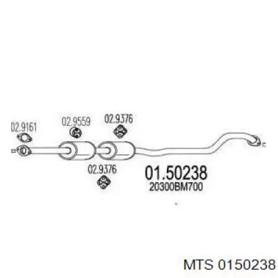 20300BN810 Nissan/Infiniti Silenciador, parte central