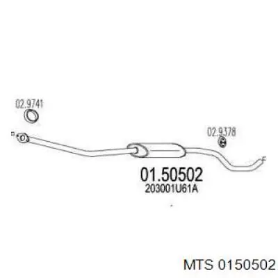 Silenciador, parte central Nissan/Infiniti 203001U61A preço, a partir de 81,73 USD