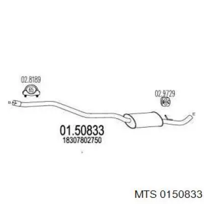 Silenciador, parte central Bosal 288171 preço, a partir de 101,76 USD
