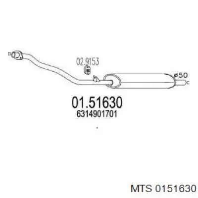 Compre A6314901701 Mercedes Silenciador, parte dianteira