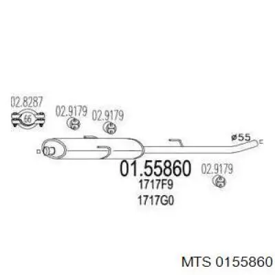Compre 94561182180 Fiat/Alfa/Lancia Silenciador, parte central