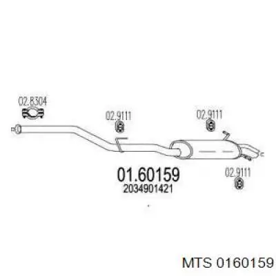 Silenciador, parte traseira Mercedes A2034907121 preço, a partir de 146,31 USD