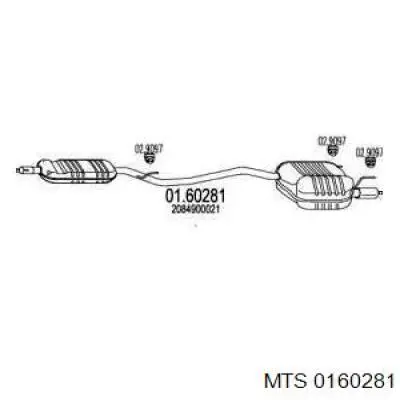 Compre A2084900021 Mercedes Silenciador, parte traseira