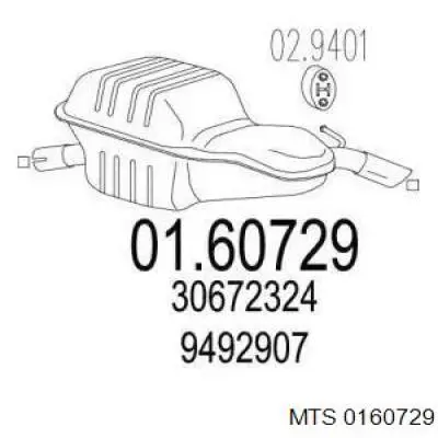 Compre 9492907 Volvo Silenciador, parte traseira