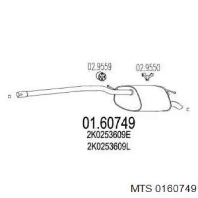 Silenciador, parte traseira MTS 0160749 preço, a partir de 97,29 USD