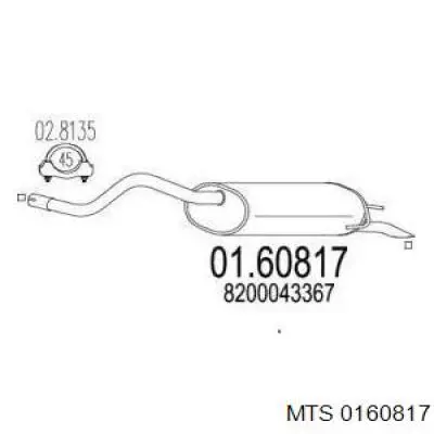 Compre 0160817 MTS Silenciador, parte traseira
