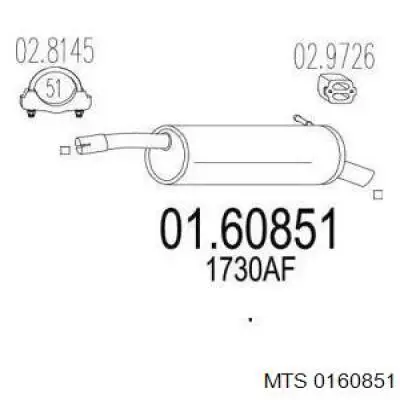 Compre 0160851 MTS Silenciador, parte traseira
