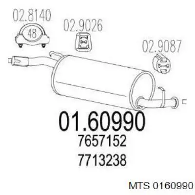 Silenciador, parte traseira Fiat/Alfa/Lancia 7657152 preço, a partir de 74,91 USD