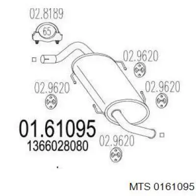 Compre 0161095 MTS Silenciador, parte traseira