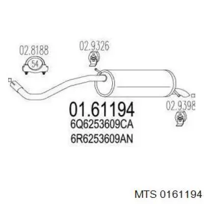 Silenciador, parte traseira VAG 6R6253609AN preço, a partir de 121,80 USD