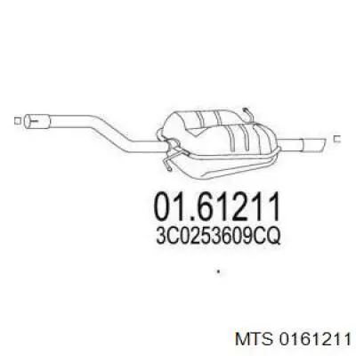 Compre 3C0253609AB VAG Silenciador, parte traseira