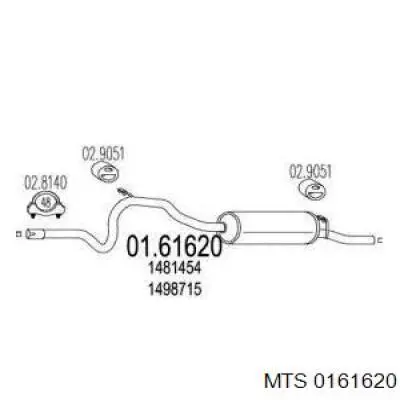 Silenciador, parte traseira Ford Taunus '80 GBS.GBNS
